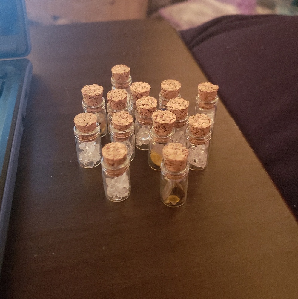 Handmade, Super-Tiny Healing Crystal Jars